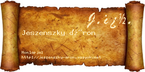 Jeszenszky Áron névjegykártya