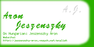 aron jeszenszky business card