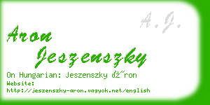 aron jeszenszky business card